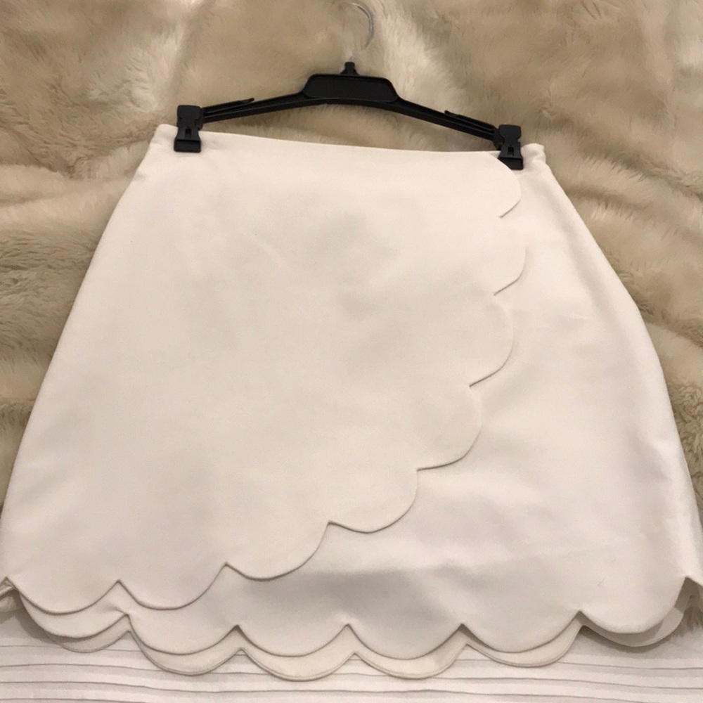 Scalloped White Skirt